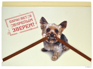 Блокнот с резинкой Охраняется свирепым зверем, вид 1