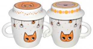 Пара кружек с крышкой Kitten Happiness 260 мл, вид 1