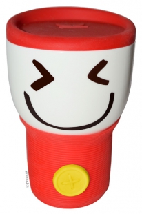 Керамическая кружка с силиконовой крышкой Smiley Eco Cup 300 мл, вид 1
