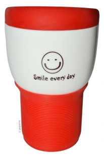 Керамическая кружка с силиконовой крышкой Smiley Eco Cup 300 мл, вид 2