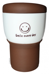 Керамическая кружка с силиконовой крышкой Smile Cup 300 мл, вид 2