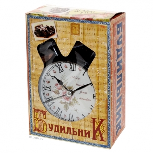 Черный будильник Утренний букет, вид 3